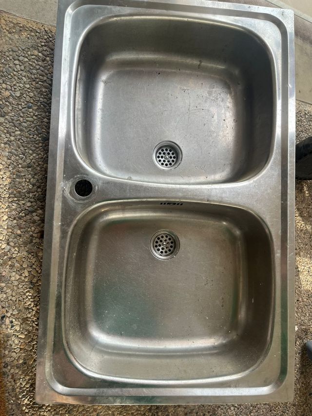 Fregadero Roca 2 senos acero inoxidable. 
