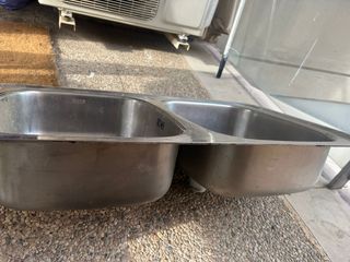 Fregadero Roca 2 senos acero inoxidable.