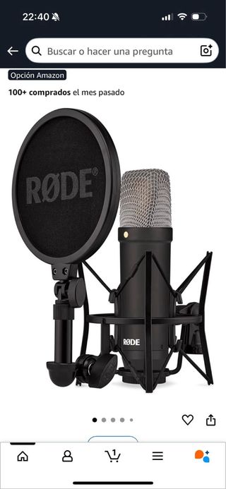 Micrófono Rode NT1 con soporte y filtro