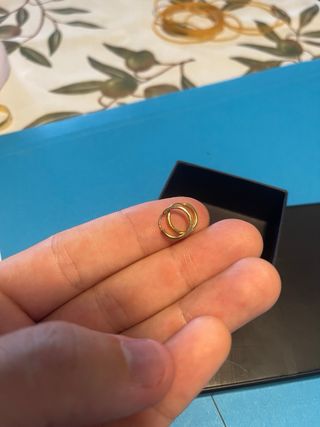 Aretes aro oro 18k niños