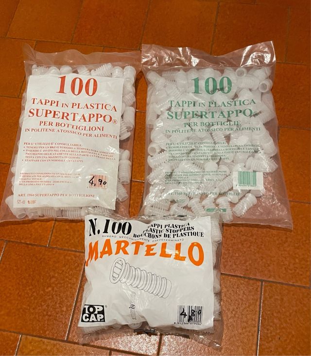 300 Tappi plastica bianchi