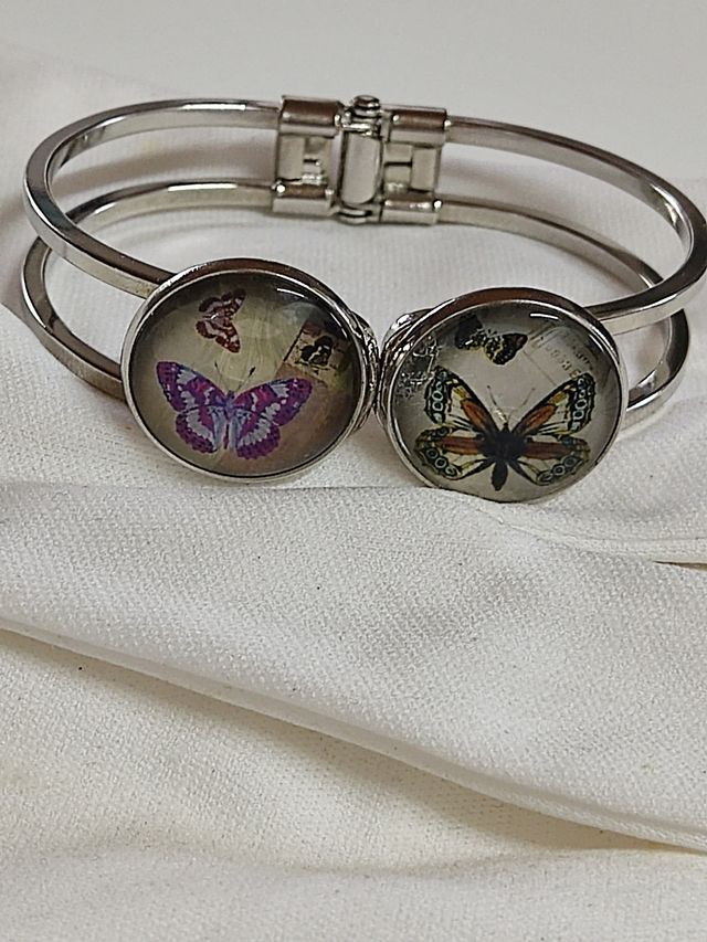 Brazalete Mariposas Acero