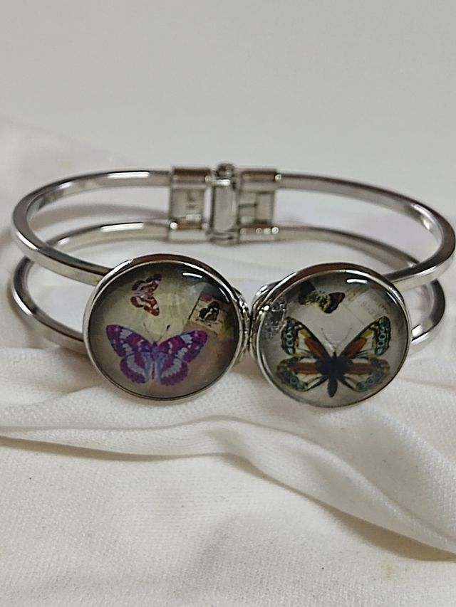 Brazalete Mariposas Acero