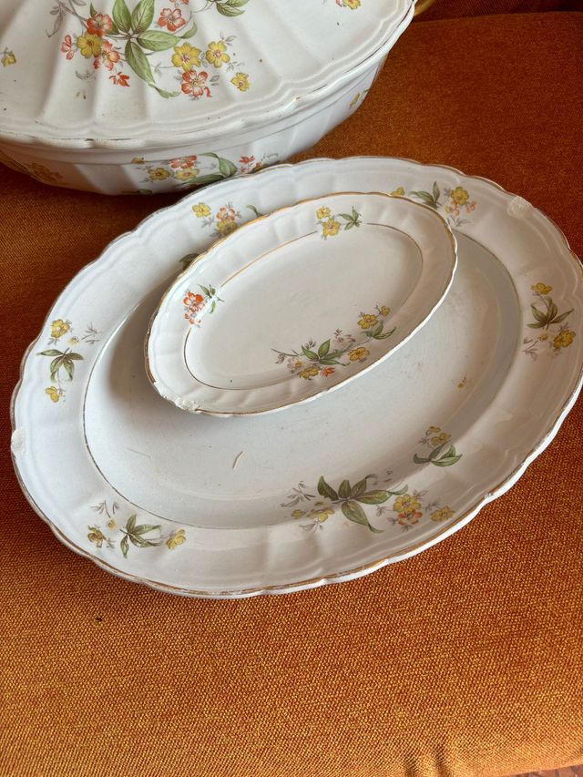 Vajilla porcelana años 50 - Flores