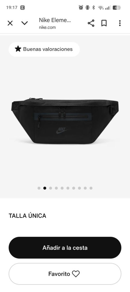 Riñonera Nike negra 8l