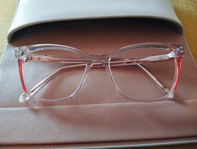 Gafas Monsine con clip de sol rosa