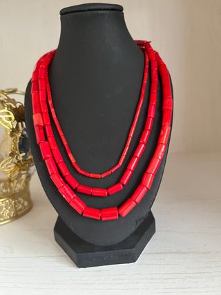 Collar de Coral Rojo - 2x6mm - 5x 7mm- 6x9m