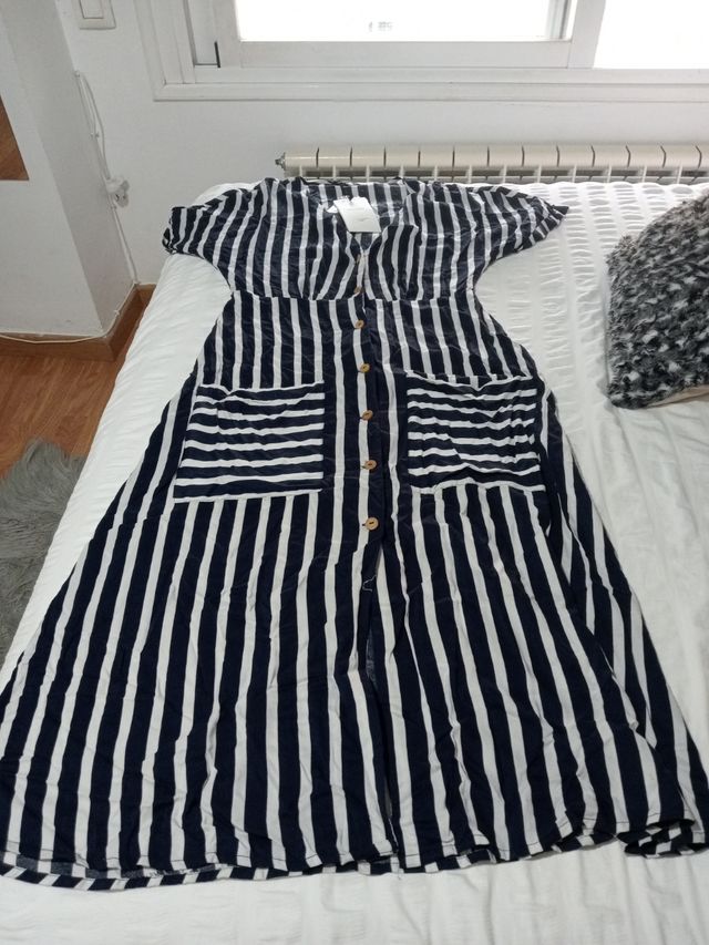 Vestido rayas azul-blanco