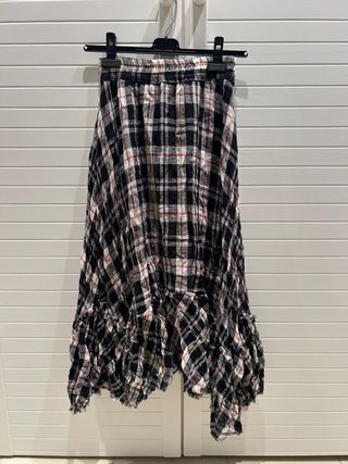 Falda larga cuadros Zara