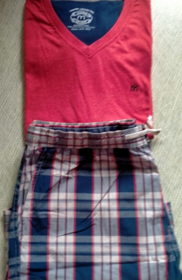 Pijama Milano Hombre - Rojo y Azul - XXL