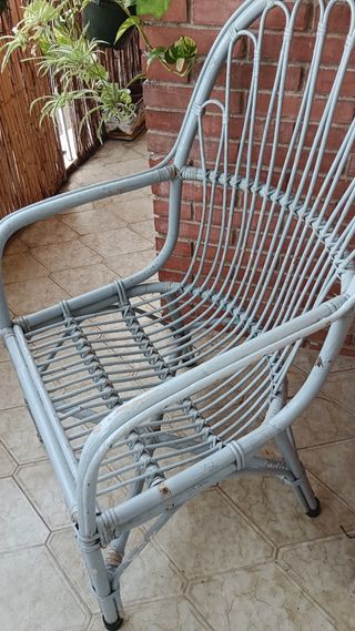 Butaca bambú gris