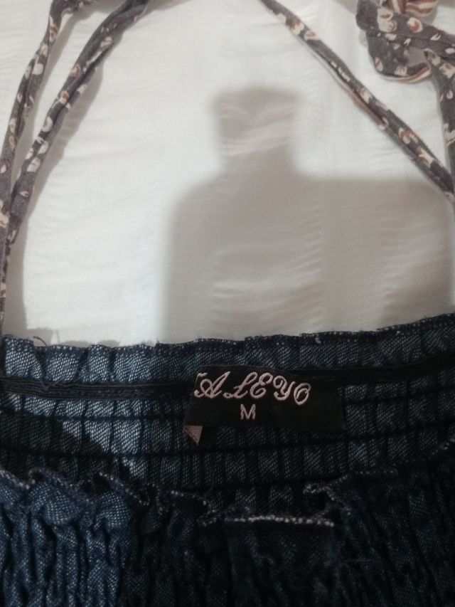 Vestido boho - Azul y marrón