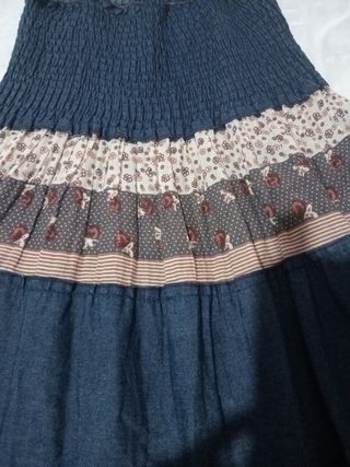 Vestido boho - Azul y marrón