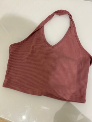 Top halter rojo tierra