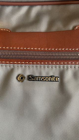 Samsonite - Maleta de viaje beige y marrón