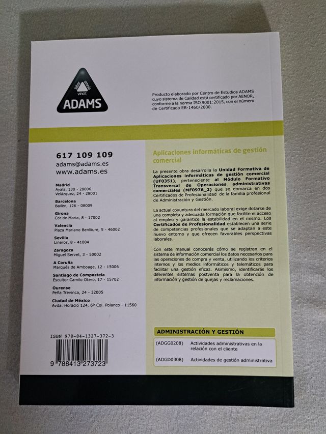 Aplicaciones informáticas de gestión comercial. Unidad formativa 0351