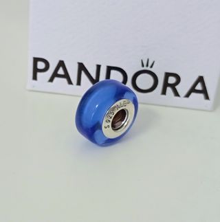 Par de  Charms Murano Azul.