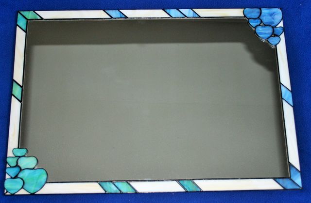 Espejo artesanal vidrio - corazones