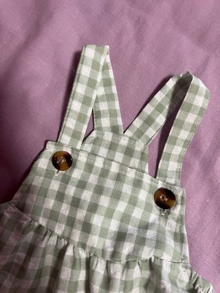 Peto cuadros Vichy Bebé 9-12m