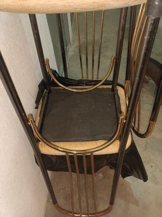 4 sillas comedor vintage dorado