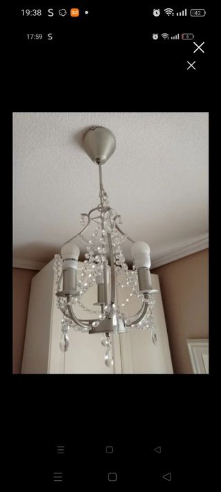 Lampara Ikea 3 luces cristal