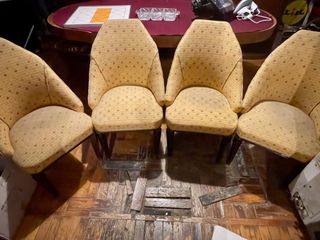 Poltroncine vintage in legno tessuto 