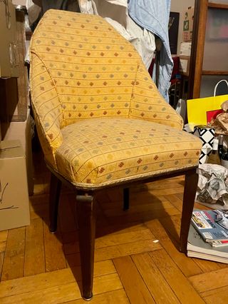 Poltroncine vintage in legno tessuto 