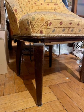 Poltroncine vintage in legno tessuto 