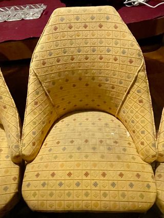 Poltroncine vintage in legno tessuto 