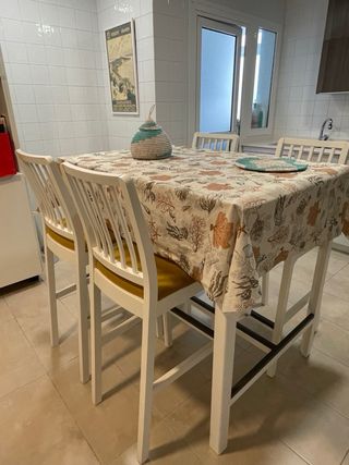 Mesa alta cocina IKEA Nordviken + 4 sillas