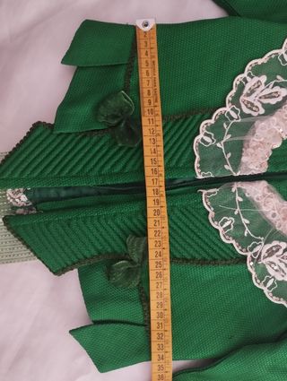 Corpiño fallera verde y zapatos 36