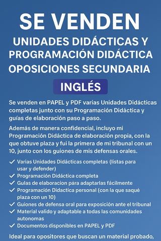 Unidades Didácticas Inglés Secundaria