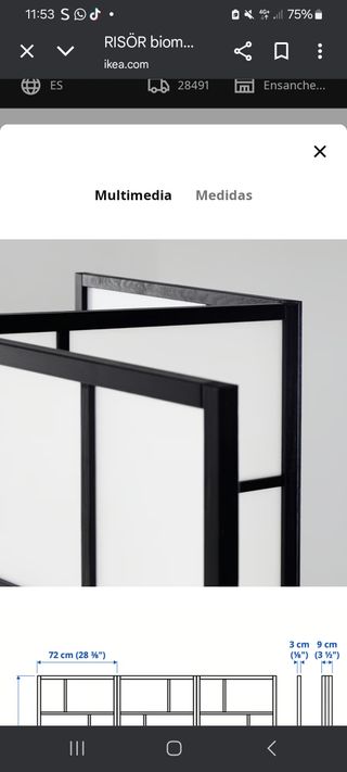 Biombo RISÖR IKEA - 72cm