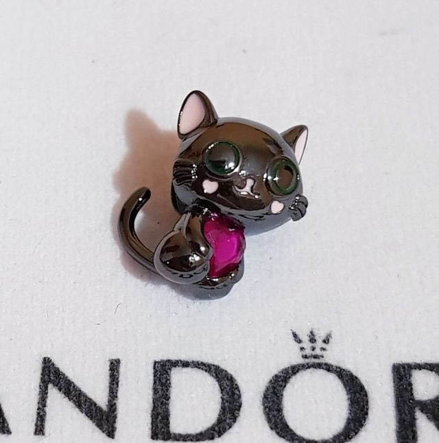 Charm Pandora Gato Negro de plata de ley