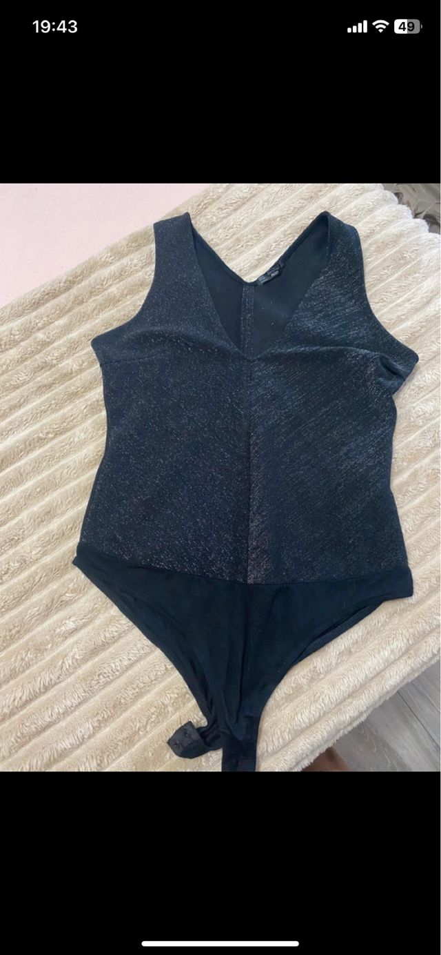 Body negro c/purpurina