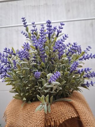 Planta lavanda artificial - maceta yute