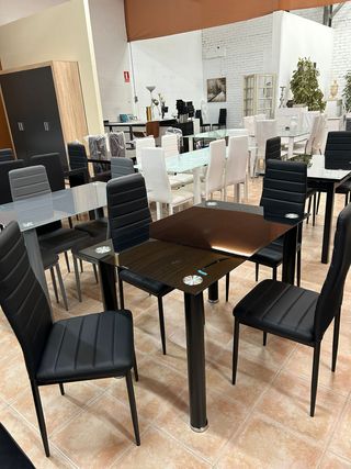 Mesa Comedor 4 Sillas Negras - NUEVA
