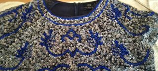 Vestido premamá lentejuelas azul