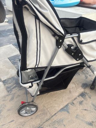 Carrito mascota gris y blanco