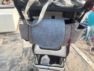 Carrito mascota gris y blanco