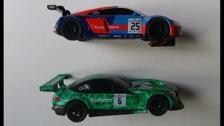 Audi R8 y Mercedes AMG GT3 escala 1:43 scalextric.