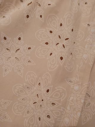 Vestido beige verano - bordado, cinto