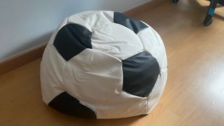 Puff balón fútbol - piel sintética
