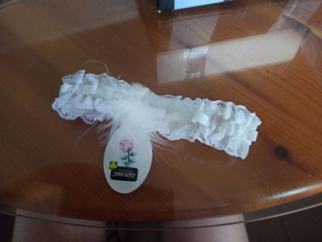 Liga novia encaje blanco