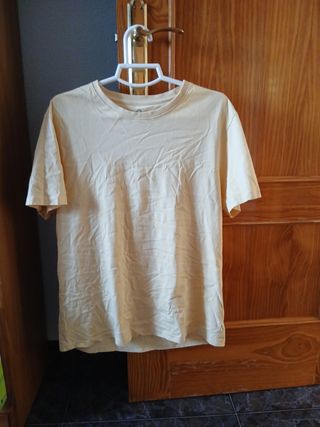 Camiseta beige manga corta
