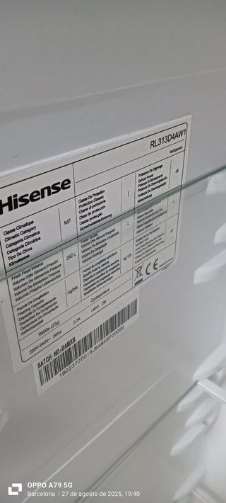 Nevera Hisense - Blanca
Sólo nevera 