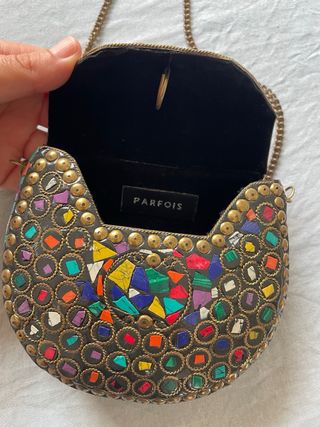 Bolso Fiesta de pedrería en mosaico multicolor
