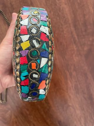 Bolso Fiesta de pedrería en mosaico multicolor