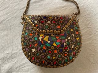 Bolso Fiesta de pedrería en mosaico multicolor