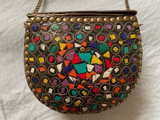 Bolso Fiesta de pedrería en mosaico multicolor